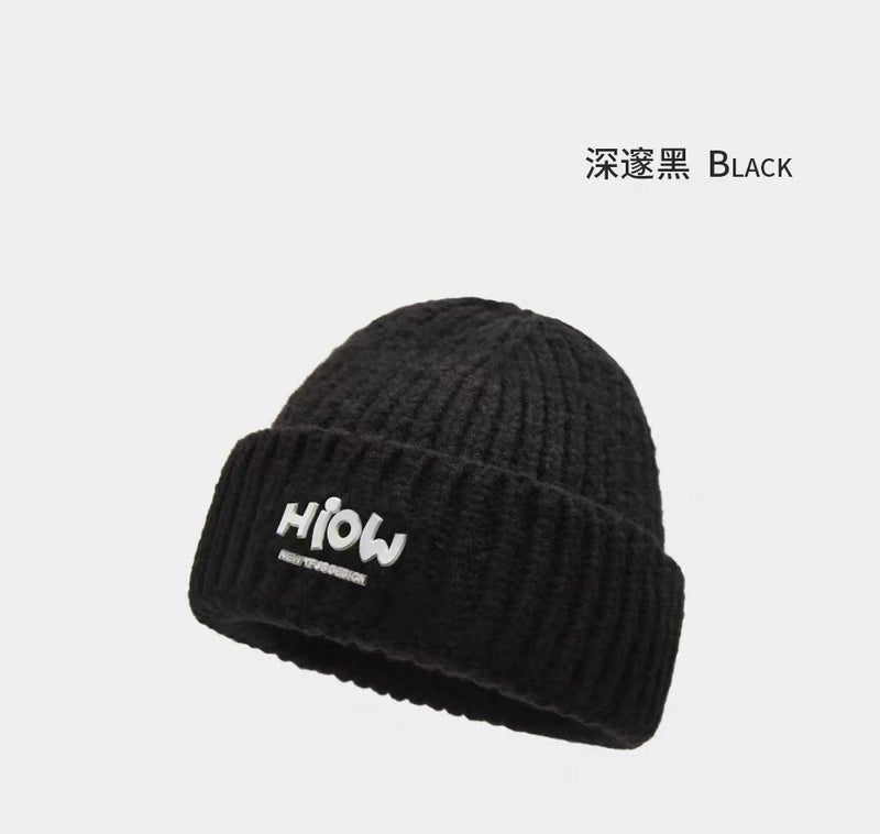 Knit Cap Autumn Winter Women Warm Earflap Wool Beanie Gray