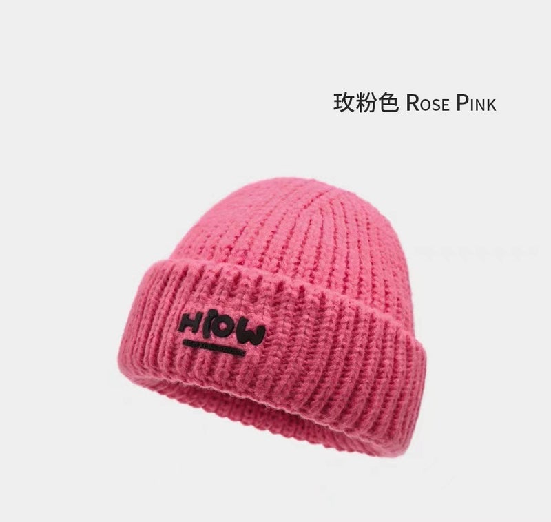 Knit Cap Autumn Winter Women Warm Earflap Wool Beanie Gray