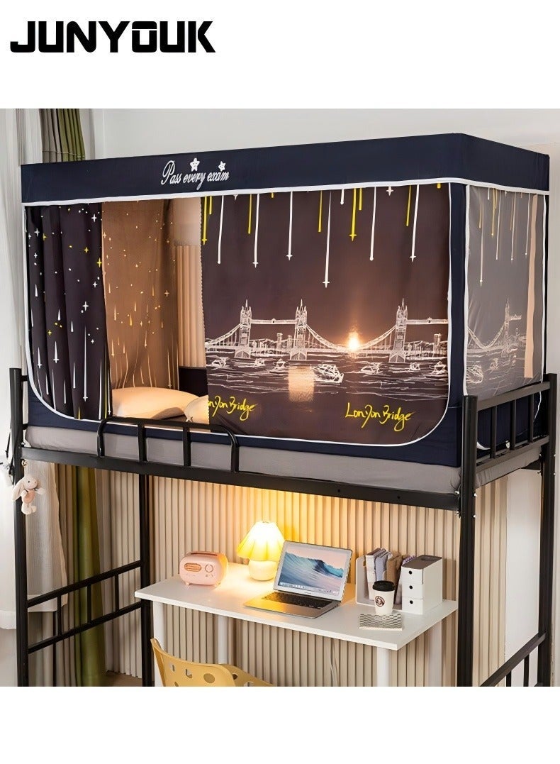 JUNYOUK Bed Canopy Tents Curtain Blackout Curtain Single Bed Tent Curtain Student Shading Cloth Bed Canopy Mosquito Net Student Sleep Privacy Protection - Image 1