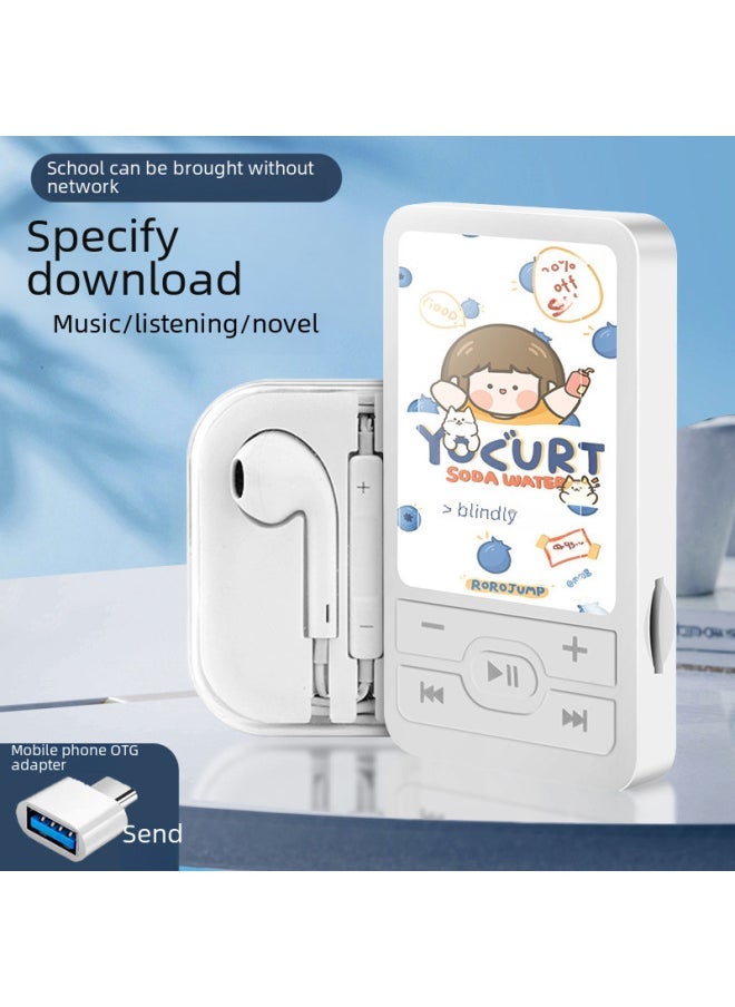 External Sound Mp3 Student Learning Walkman Simple Cartoon Sports Card Player With Memory Card Full Set Wholesale-Body Color:A1 Little Girl-Memory Capacity:4GB (Host + Ear Cable + Memory Card + OTG + Charging Cable) - Image 4