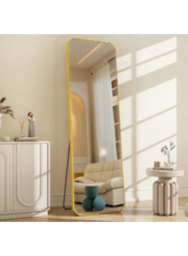 أوتاث مرآة كبيرة بتصميم أنيق 170×50 سم - مرآة بطول كامل بإطار معدني ذهبي وحامل خلفي - تصميمها الرائع مناسب لغرف المعيشة وغرف الملابس وغرف النوم - Image 1