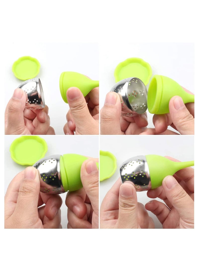 Generic - Tea Infuser Filter 2 Pack Stainless Steel Tea Ball - Loose Tea Steeper Mesh Tea Cup Filter with Flower shaped Silicone Handle for Loose Leaf or Herbal Tea, Best Tea Infuser for Loose Leaf - Image 1