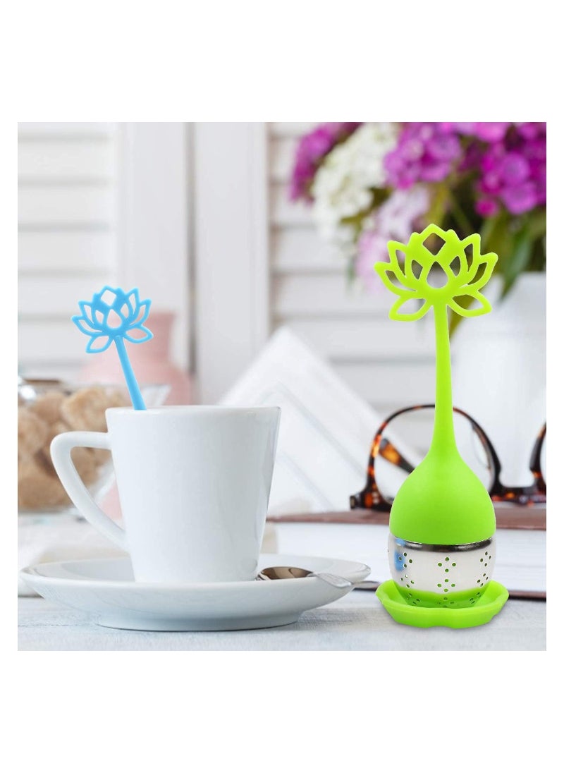 Generic - Tea Infuser Filter 2 Pack Stainless Steel Tea Ball - Loose Tea Steeper Mesh Tea Cup Filter with Flower shaped Silicone Handle for Loose Leaf or Herbal Tea, Best Tea Infuser for Loose Leaf - Image 1