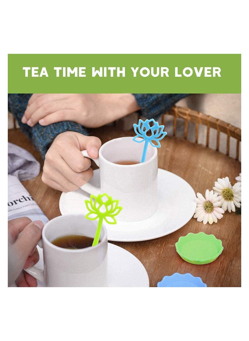 Generic - Tea Infuser Filter 2 Pack Stainless Steel Tea Ball - Loose Tea Steeper Mesh Tea Cup Filter with Flower shaped Silicone Handle for Loose Leaf or Herbal Tea, Best Tea Infuser for Loose Leaf - Image 1