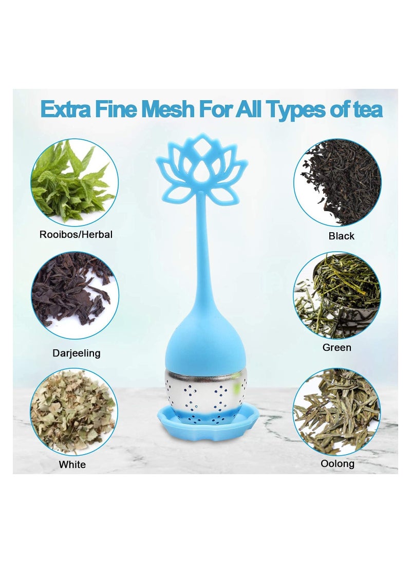 Generic - Tea Infuser Filter 2 Pack Stainless Steel Tea Ball - Loose Tea Steeper Mesh Tea Cup Filter with Flower shaped Silicone Handle for Loose Leaf or Herbal Tea, Best Tea Infuser for Loose Leaf - Image 1