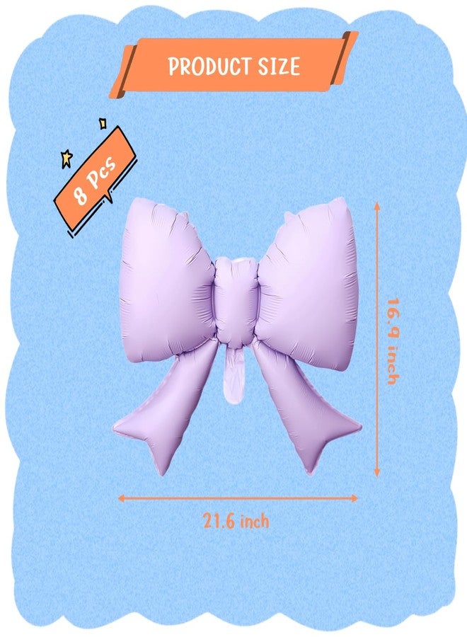OULUN 8Pcs Purple Bow Big Balloon Bow Theme Party Decoration Balloon for Women Men Baby Shower Girls Boys Bow Birthday Party - Image 2