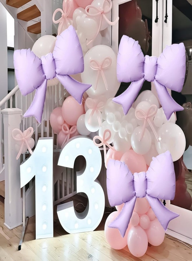 OULUN 8Pcs Purple Bow Big Balloon Bow Theme Party Decoration Balloon for Women Men Baby Shower Girls Boys Bow Birthday Party - Image 3
