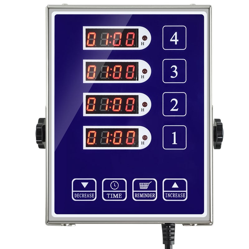 YOOYIST YOOYIST Kitchen Timers for Cooking – 4 Channel Commercial Kitchen Timer Restaurant Kitchen Supplies – Stainless Steel LED Technology Kitchen Timer Digital – Reminder Function, Loud Alarm, Blue  - Image 1