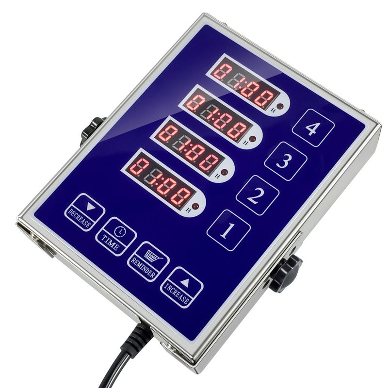 YOOYIST YOOYIST Kitchen Timers for Cooking – 4 Channel Commercial Kitchen Timer Restaurant Kitchen Supplies – Stainless Steel LED Technology Kitchen Timer Digital – Reminder Function, Loud Alarm, Blue  - Image 5