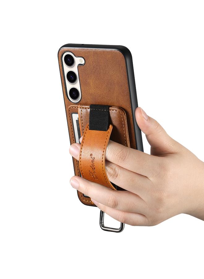 Suteni Case For Samsung Galaxy S24 5G H13 Card Wallet Wrist Strap Holder PU Phone Case - Image 4