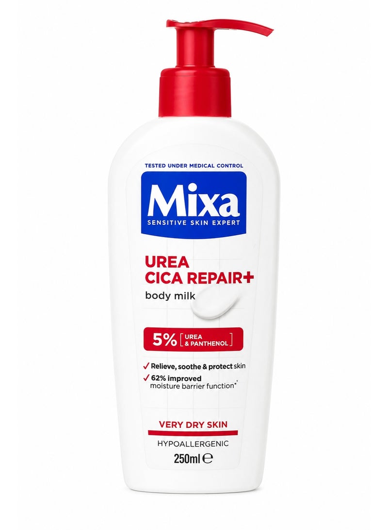 Mixa Urea Cica Repair+ Body Milk with 5% Urea & Panthenol for Very Dry, Rough & Sensitive Skin, 250ml - Image 1