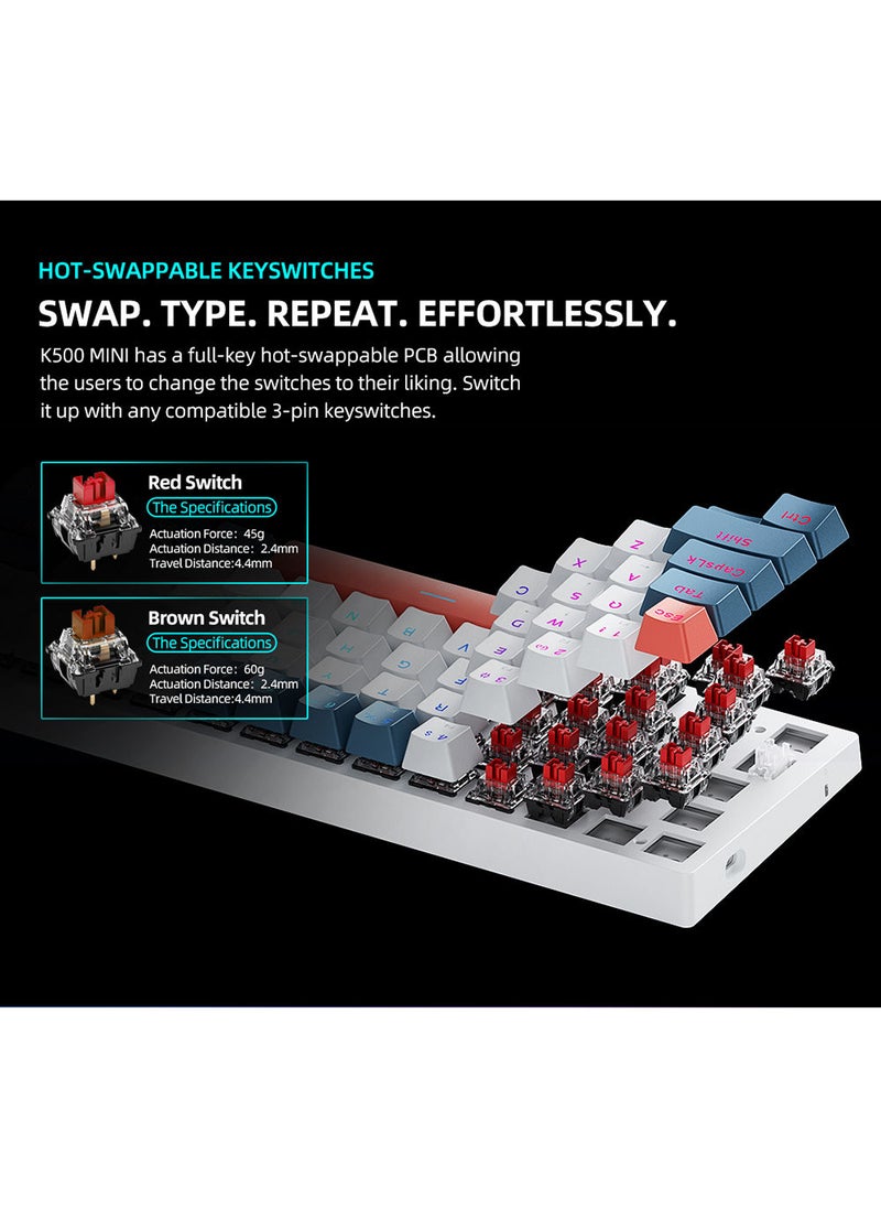 MACHENIKE - 61 Keys Wired Gaming Keyboard Mini Mechanical Keyboard Hot-Swappable With Red Switch RGB Backlit - Image 1