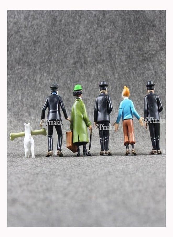 PINAKA The Adventures of Tintin 6 Pieces 3 Inch Figurines Tin Tin Snowy Captain Handdock Dr Calculus Thomson Brothers Statue Figure - Image 5