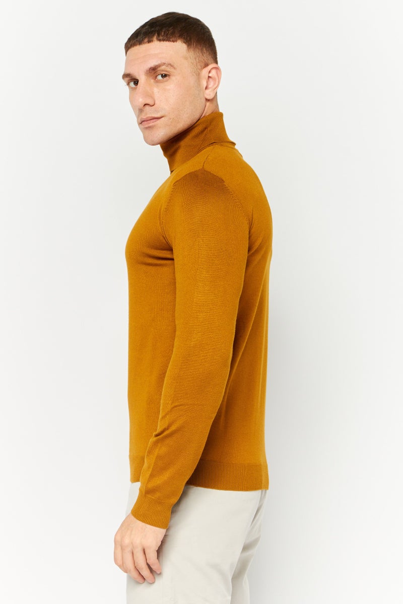 Sorbino Men Mock Neck Long Sleeves Heather Sweatshirt, Brown - Image 3