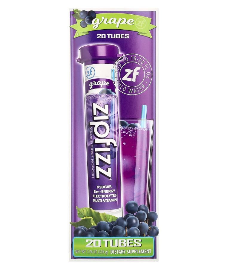 Zipfizz Energy Drink Mix Grape 20 Tubes 0.39 oz (11 g) Each