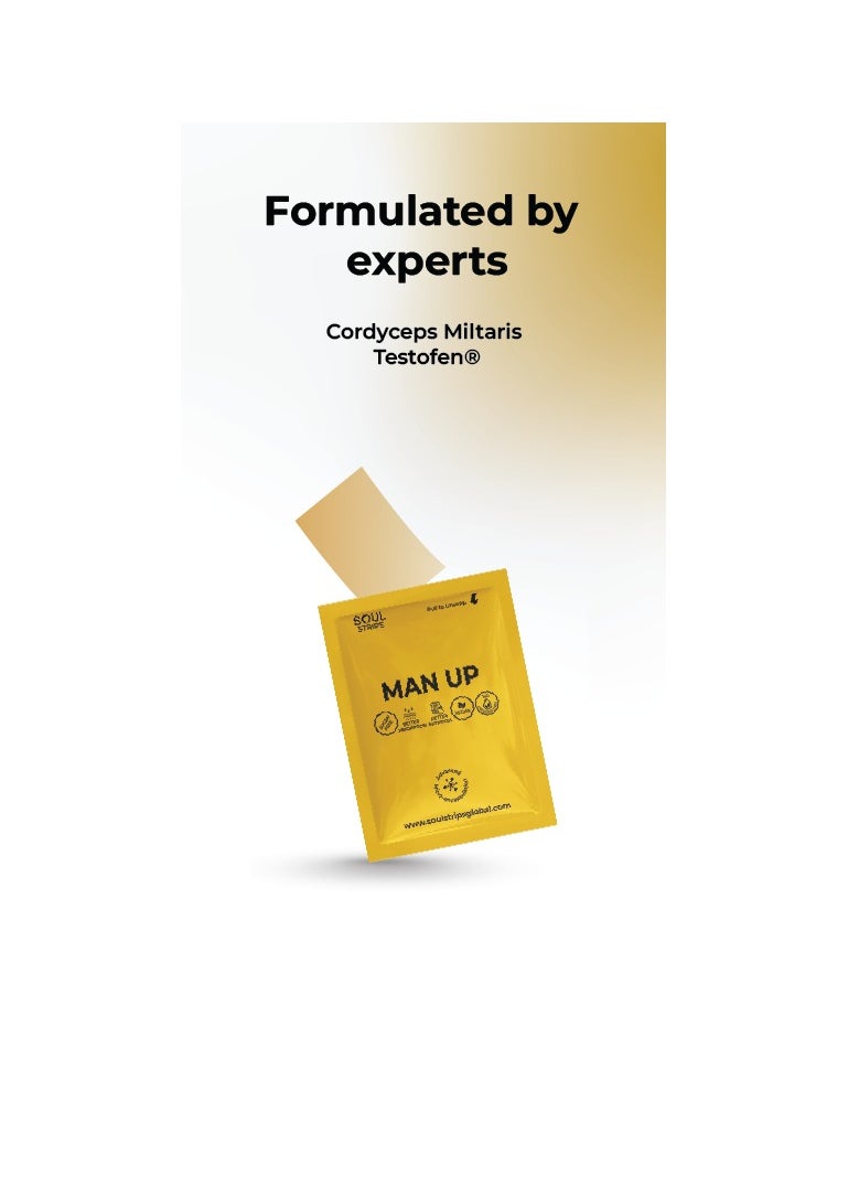 SOUL STRIPS - Man Up Peak Performance unleashed oral strips Dark Chocolate Flavor 30's pack - Image 1