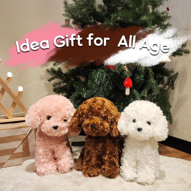 WEIGEDU Labradoodle Plush Toy, Fluffy Red Poodle Stuffed Animal, 12.6" - Perfect for Kids, Babies, Birthday - Image 5