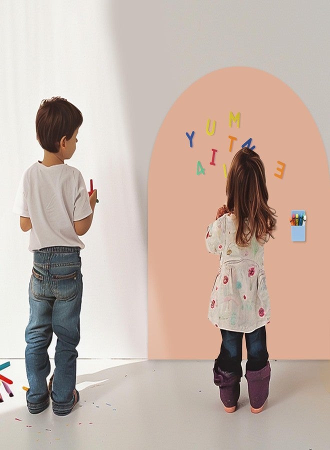 ملصق جداري مغناطيسي على شكل قوس، 40 × 32، سبورة مغناطيسية ذاتية اللصق مطورة للجدران، لوحة رسم مغناطيسية للتعلم في غرفة لعب الأطفال، المدرسة، المنزل (وردي فاتح) - Image 1