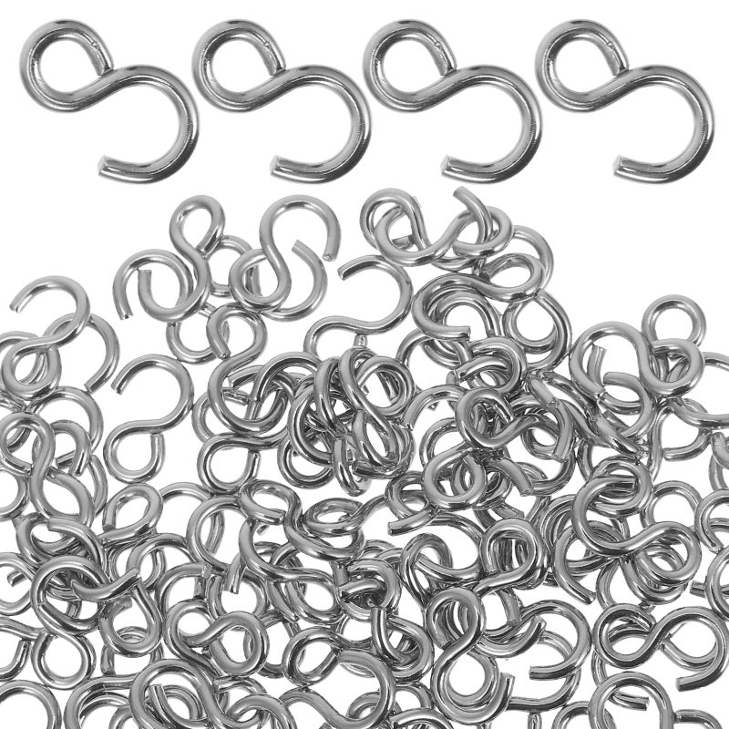 🔧 100 قطع خطاطيف صغيرة على شكل حرف S من الفولاذ المقاوم للصدأ - Image 5