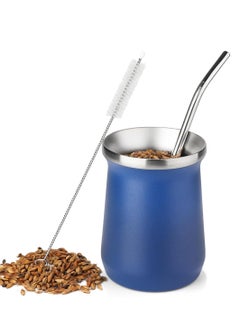 Yerba Mate Cup Stainless Steel Mate Cup And Bombilla Set 8oz Yerba Mate Gourd Double Walled Tea Cup With Straw Blue Include Cleaning Brush - pzsku/Z27F34A541B31613748CFZ/45/_/1718623535/a8d97ea5-1d69-4a09-aa80-c48f3a6f2efd