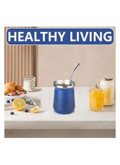 Yerba Mate Cup Stainless Steel Mate Cup And Bombilla Set 8oz Yerba Mate Gourd Double Walled Tea Cup With Straw Blue Include Cleaning Brush - pzsku/Z27F34A541B31613748CFZ/45/_/1718623583/ed89f815-d89f-4f44-ad88-a429136a61b0