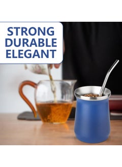 Yerba Mate Cup Stainless Steel Mate Cup And Bombilla Set 8oz Yerba Mate Gourd Double Walled Tea Cup With Straw Blue Include Cleaning Brush - pzsku/Z27F34A541B31613748CFZ/45/_/1718623590/7f8e7a98-b30f-4bd9-80fd-29153451ddce