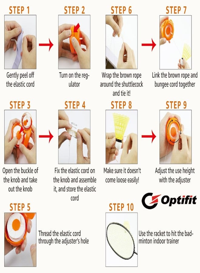 Optifit® Badminton Rebound Trainer Toy, Hanging Badminton Trainer with String, Badminton Racket Swing Trainer, Bouncing Back Self-Playing Line Trainer for Kids - Image 3