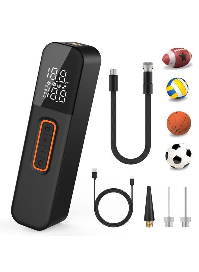 BAMCOO Ball Pump for Sports Balls, Portable Electric Ball Pump with 2 Needles &1 Air Nozzle, Digital Display Pressure Gauge, Fast Inflation, Sports Air Pump for Basketball Soccer Football Volleyball - Image 1