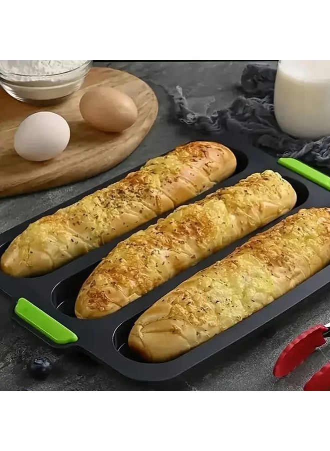 2 Piece Silicone Baking Mold Set French Bread Hamburger Bun Pan Non Stick Flexible Cookie Sheets For Baguette Sandwich Toast Easy Release Beginner Friendly Bread Making Durable Kitchen Baking Tools - Image 4