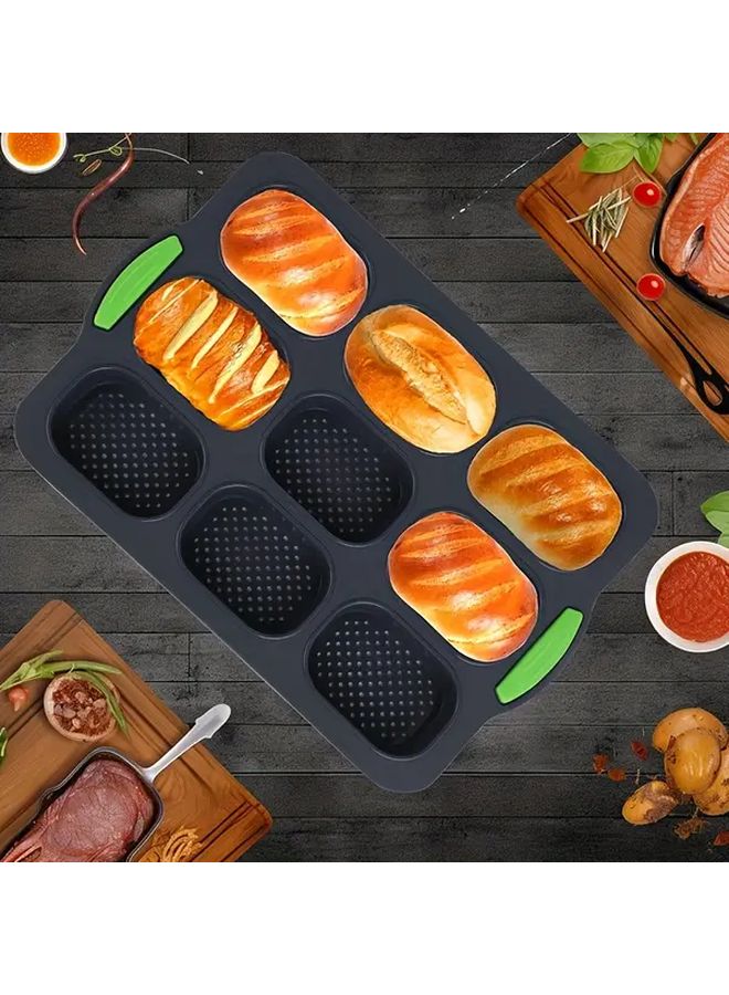 2 Piece Silicone Baking Mold Set French Bread Hamburger Bun Pan Non Stick Flexible Cookie Sheets For Baguette Sandwich Toast Easy Release Beginner Friendly Bread Making Durable Kitchen Baking Tools - Image 5