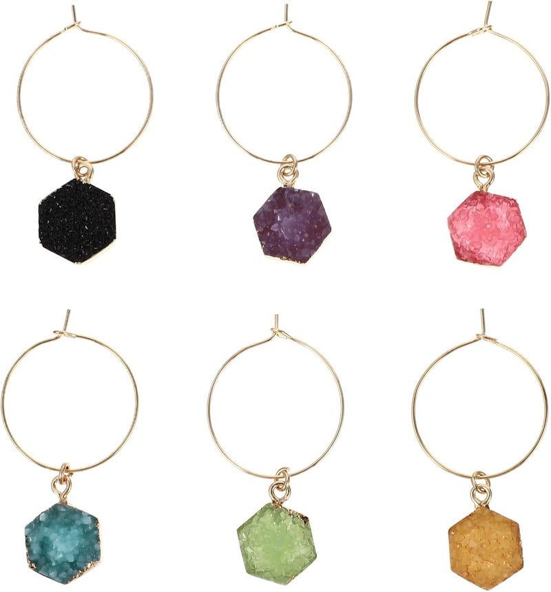 woobles Wine Charms Champagne Glass Charms 6pcs Christmas Wine Charms Decorations Wine Glass Charms Set Wine Glass Drink Markers for Bar Party Martinis Pineapple Wine Charms Crystal Wine Charms - Image 3