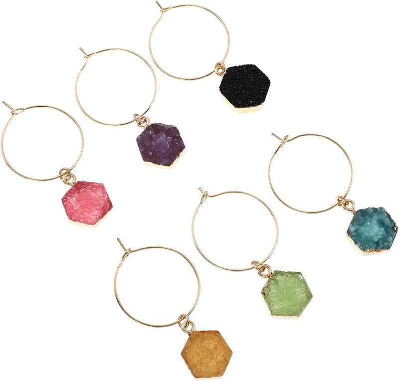 woobles Wine Charms Champagne Glass Charms 6pcs Christmas Wine Charms Decorations Wine Glass Charms Set Wine Glass Drink Markers for Bar Party Martinis Pineapple Wine Charms Crystal Wine Charms - Image 1