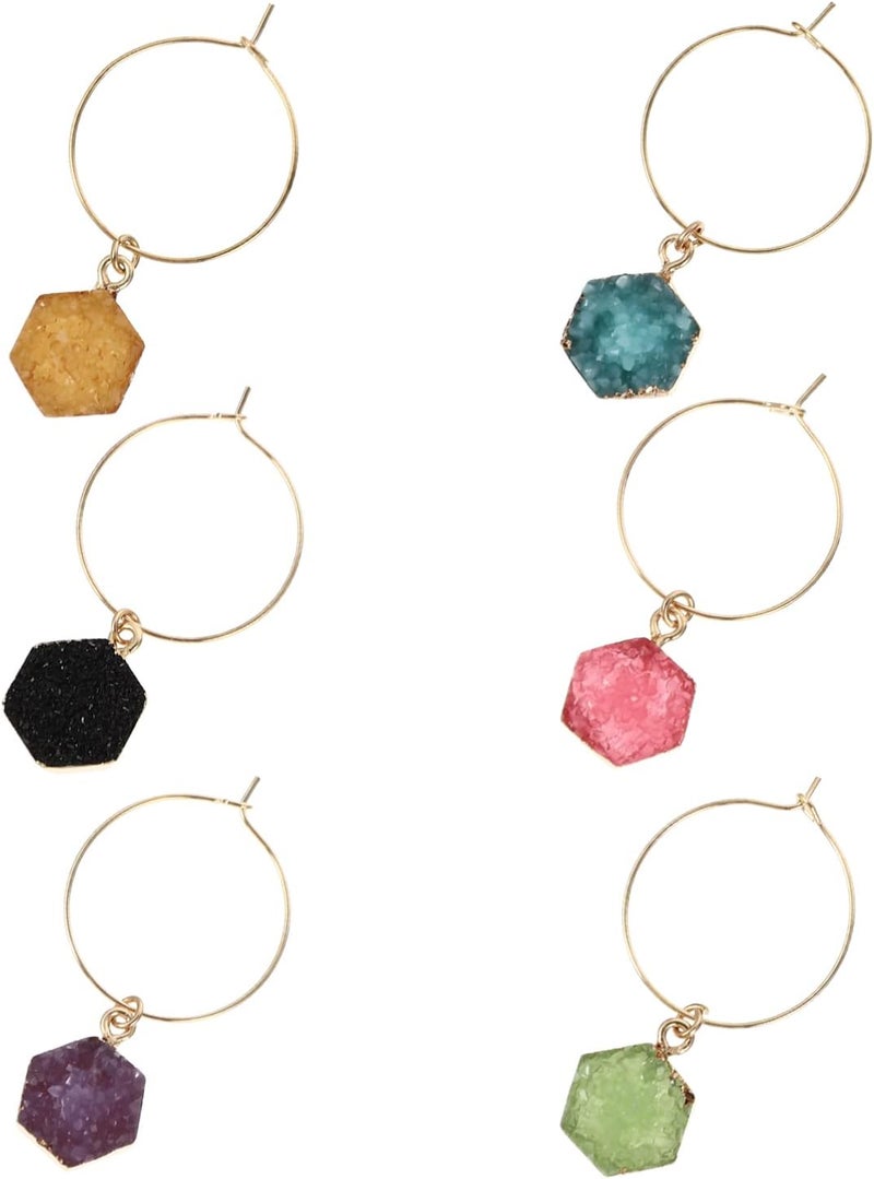 woobles Wine Charms Champagne Glass Charms 6pcs Christmas Wine Charms Decorations Wine Glass Charms Set Wine Glass Drink Markers for Bar Party Martinis Pineapple Wine Charms Crystal Wine Charms - Image 4