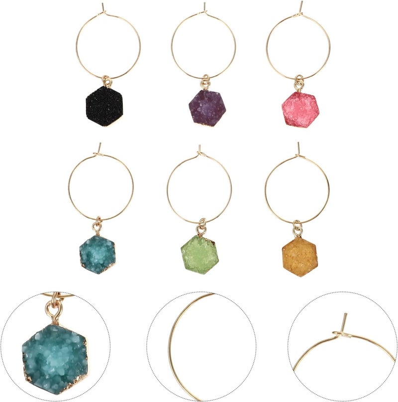 woobles Wine Charms Champagne Glass Charms 6pcs Christmas Wine Charms Decorations Wine Glass Charms Set Wine Glass Drink Markers for Bar Party Martinis Pineapple Wine Charms Crystal Wine Charms - Image 5