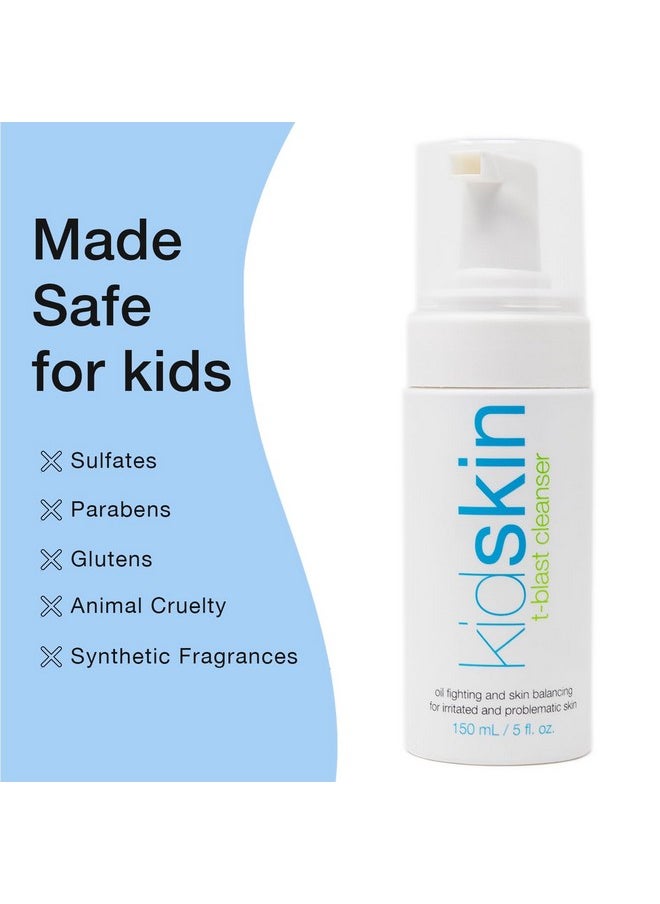 kidskin - Kidskin T-Blast Facial Cleanser, Gentle Face Wash with Tea Tree Oil, Spot Skin Care for Kids and Teens, Non-Drying Natural Cleanser for Oily or Dry, Acne-Prone Skin, 150 ml 5.0 fl oz. - Image 1