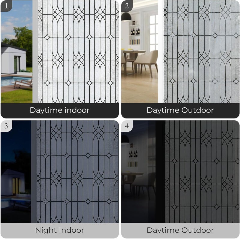 ADD.HERES Stained Glass Window Film Privacy for Glass Windows, Window Privacy Film UV Blocking Static Cling for Home Kitchen Office Bathroom,Dusseldorf 44x200cm - Image 5