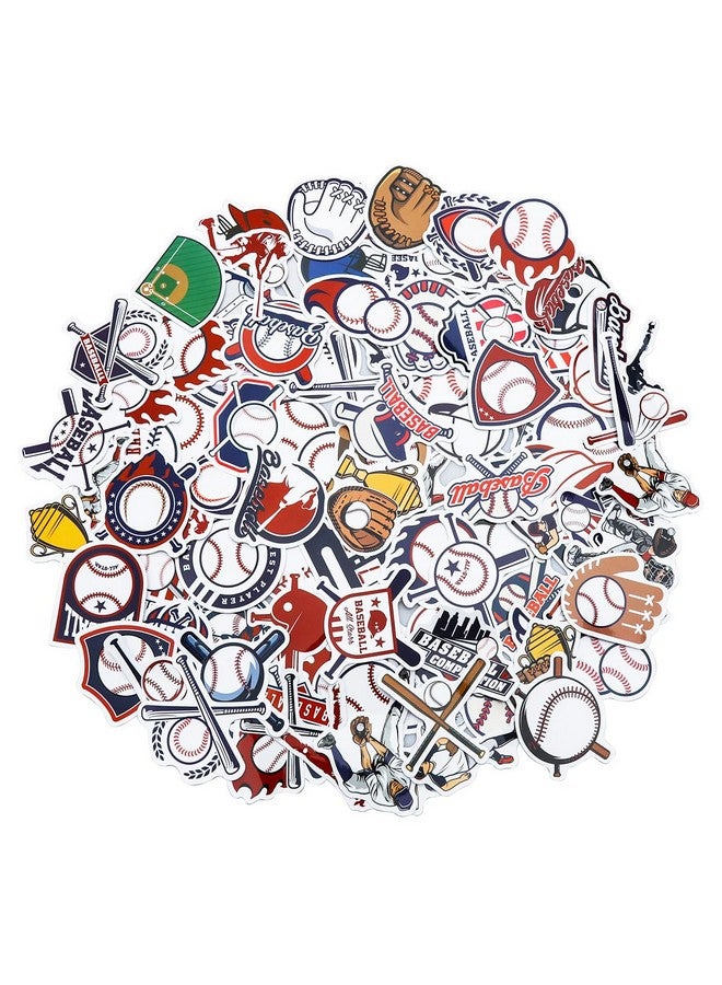 Cleverplay 100 Pack Baseball Stickers, Baseball Party Favors, Birthday Decorations - Image 1