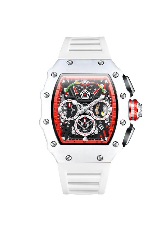 ONOLA Men's Multifunctional Stylish Sports Waterproof Silicone Strap Quartz Watch