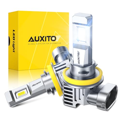 AUXITO H11H9H16H8 LED Fog Light Bulbs 6500K Cool White 30000LM Brighter Plug Play True Mini Size Long Lifespan LED Fog Lights Pack of 2 - Image 1