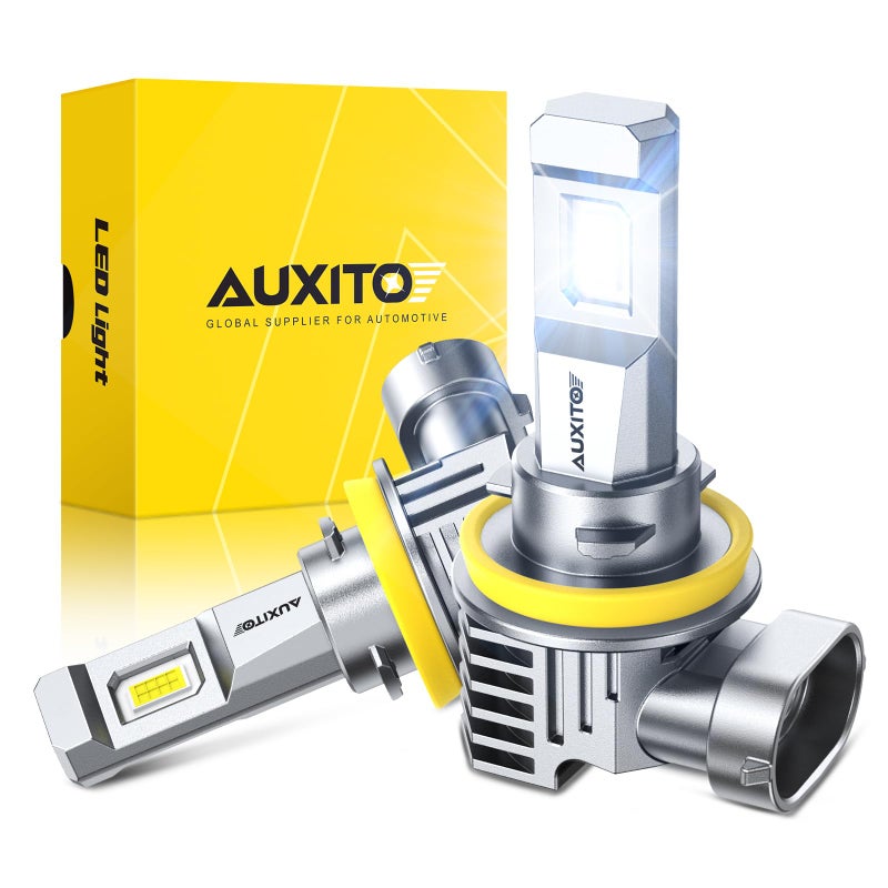 AUXITO H11H9H16H8 LED Fog Light Bulbs 6500K Cool White 30000LM Brighter Plug Play True Mini Size Long Lifespan LED Fog Lights Pack of 2 - Image 2