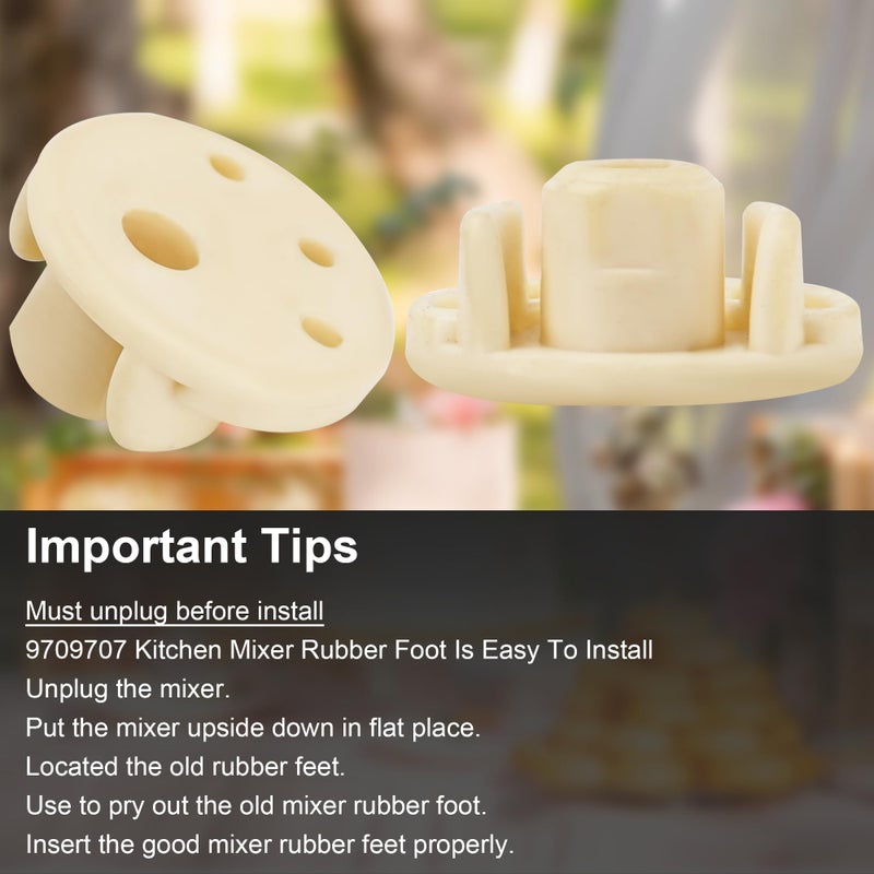 prime&swift 9709707 Mixer Bottom Rubber Foot fit for Kitchen Aid Tilt Head Stand Mixer KSM150 KSM152 KSM154 KSM155 KSM158 KSM160,Replace WP9709707 AP4326634 PS1488432,Rubber,5 Pack,prime&swift - Image 4