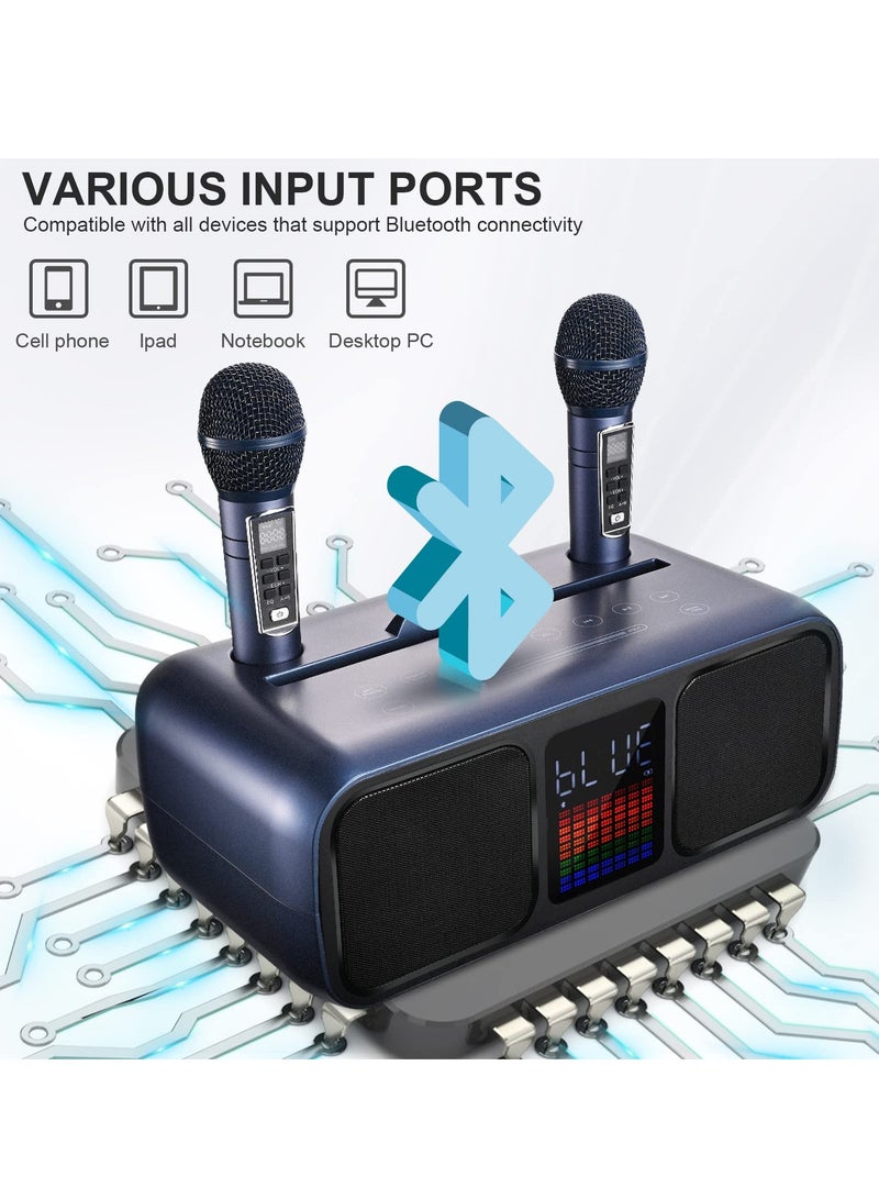 سمارت بيري S39 مكبر صوت بلوتوث محمول مع 2 ميكروفونات UHF آلة كاريوكي لاسلكية للبالغين والأطفال نظام مكبر صوت مع أضواء LED ملونة تدريجية للحفلات المنزلية - Image 2
