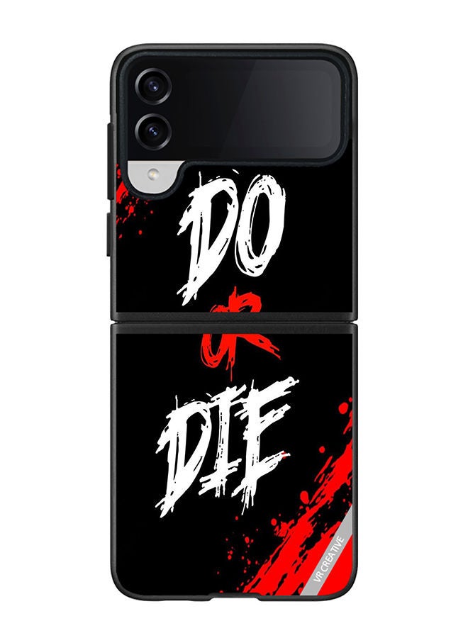 VR CREATIVE Protective Case Cover For Samsung Galaxy Z Flip4 Do Or Die Design Multicolour - Image 1