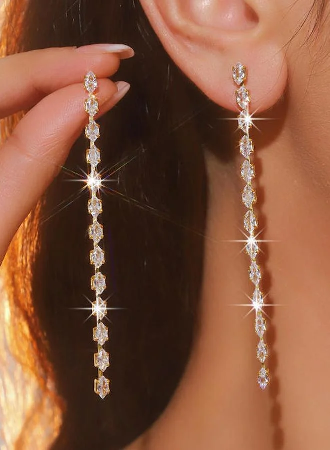 Take Two  Embellished Long Dangle Earrings for Women | Best Price UAE
