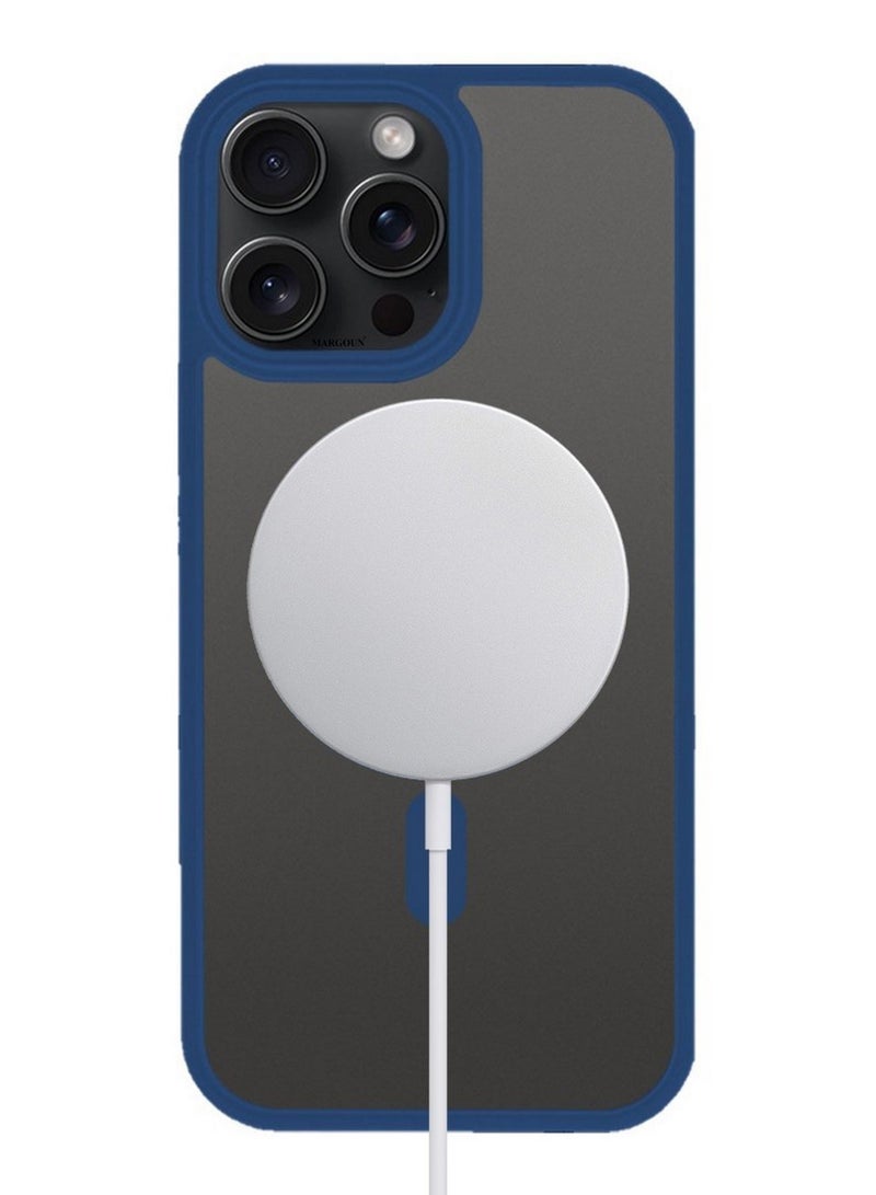 CATANES Magnetic Slim Protective Case for iPhone 15 Pro - with Wireless Charging Support - Blue - Image 4