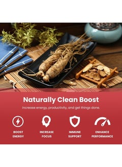 NutraChamps Korean Red Panax Ginseng Capsules | Extra Strength Ginsenosides for Energy, Focus, Performance, Vitality & Immune Support | Korean Red Ginseng Root Extract Powder Supplement | Vegan Pills  - Image 2