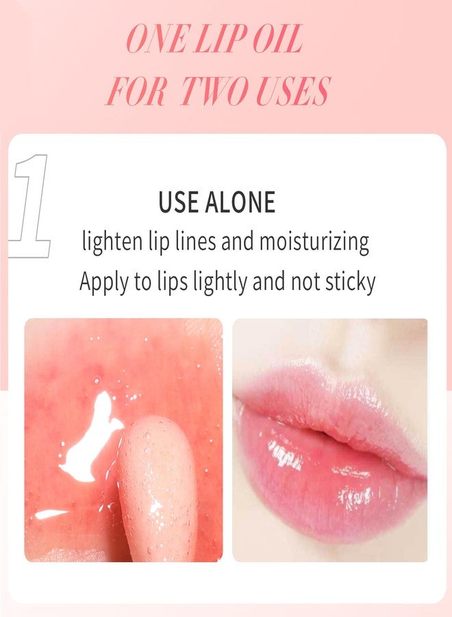 Loobexery 3 Color Plumping Lip Oil, 3-IN-1 Hydrating Lip Gloss Tinted Lip Balm Transparent Toot Lip Oil, Big Brush Head Glitter Shine Long Lasting Moisturizing Lip Glow Oil Nourishing Non-sticky (A#) - Image 4