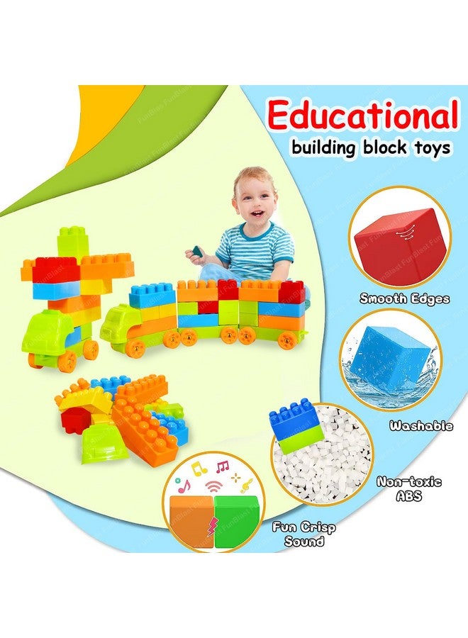 FunBlast FunBlast Building Blocks for Kids with Wheel, Bag Packing, Best Toy for Kids/Boys/Children, Block Game (Multicolor, 34 Pcs and 16 Wheels) - 50 Pieces  - Image 4