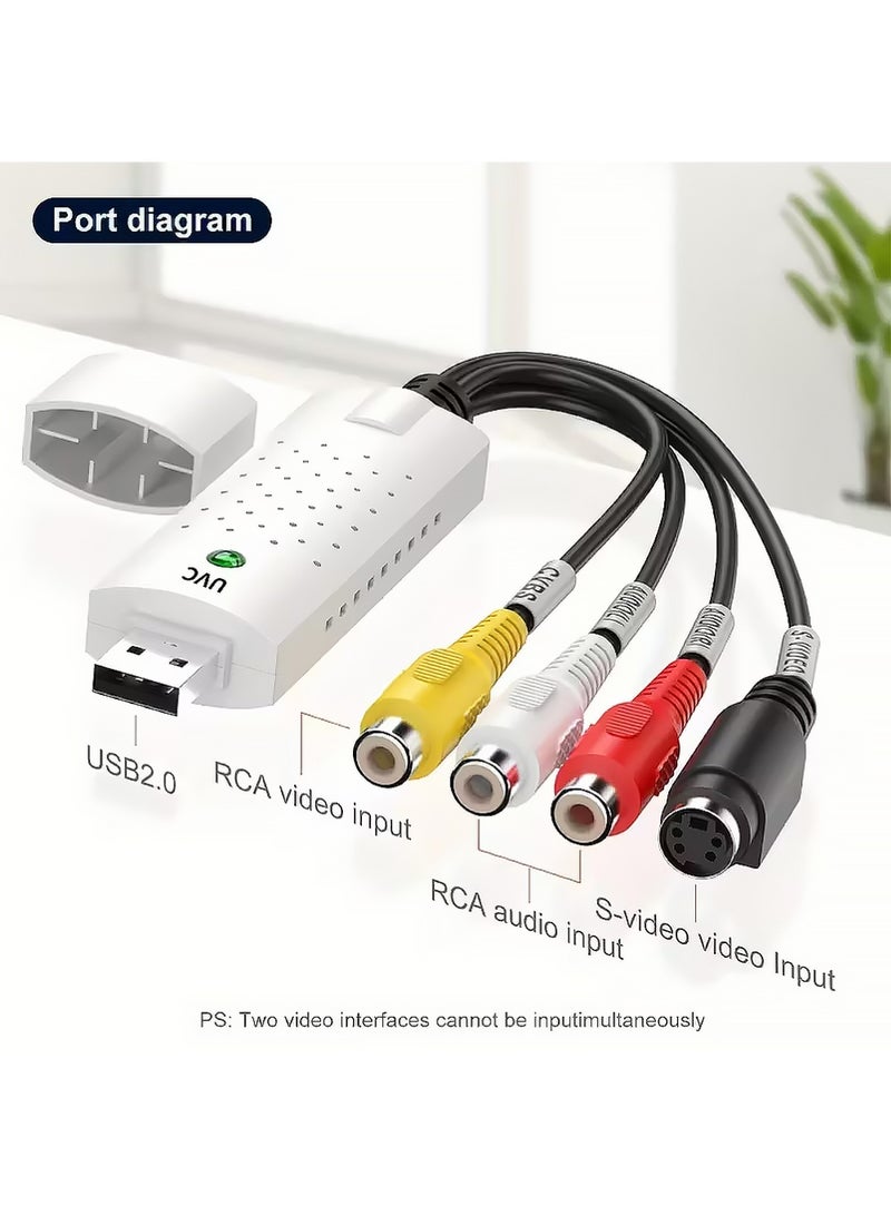 X-level USB Audio Video Converter, VHS to Digital Converter, Video Capture Card Digitize from Analog Video VCR VHS DVD, for Windows 7 8 10 Television Accessories (White) - Image 4