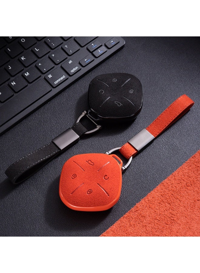 Jetour Dashing /Jetour X 1 Plus DTC 2022 Leather Key Fob Cover, Full Protection Car Key Shell, Key Cover Case with Keychian Ring, No Key, Chery Car Key Accessories, Black - Image 4